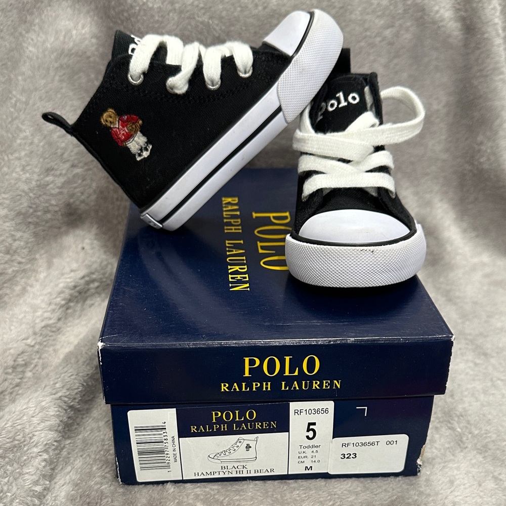 Polo by Ralph Lauren Black and White Toddlers Sneakers